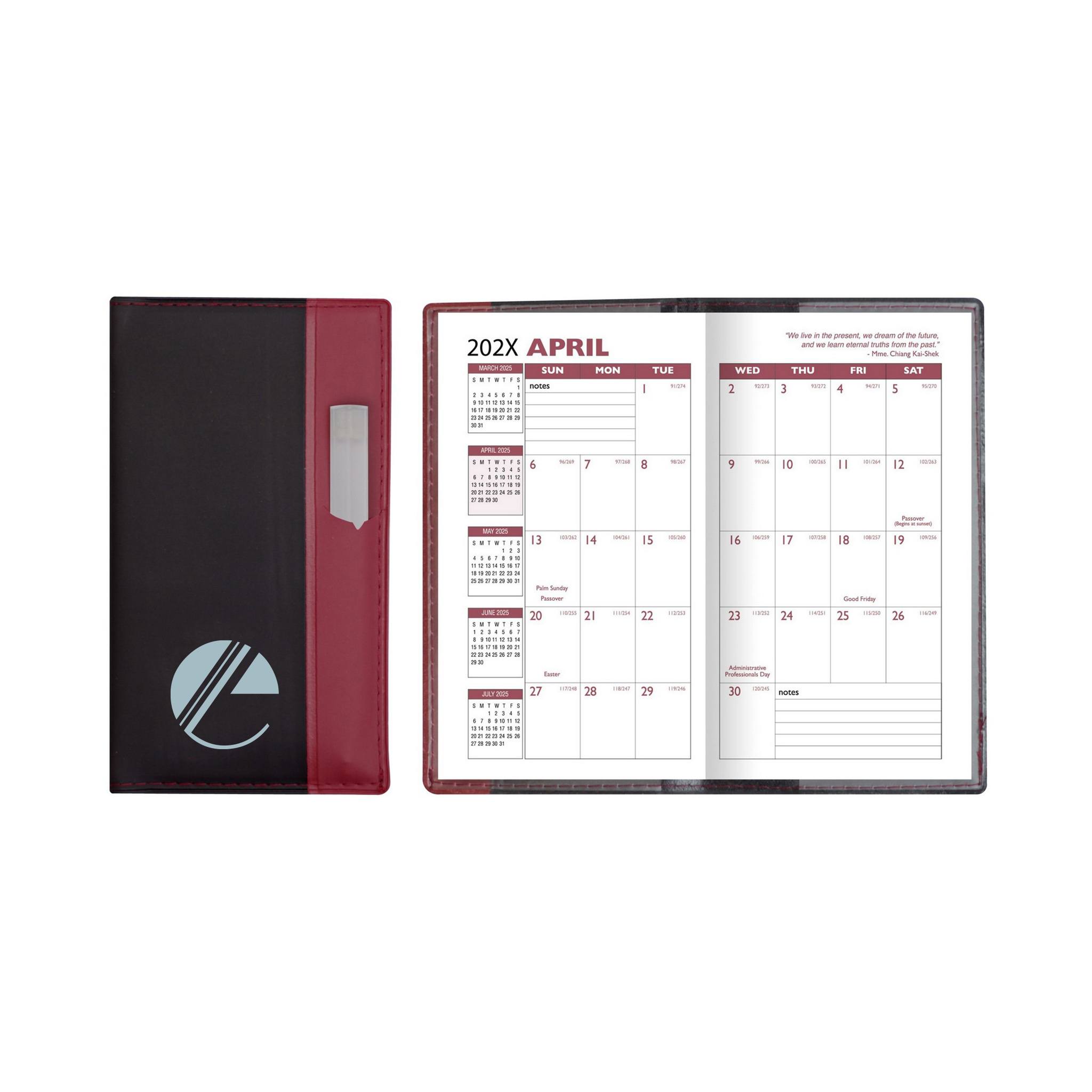 Lafayette Series 2 Tone Vinyl Academic Planner  Imprinted with Logo (Q398222)