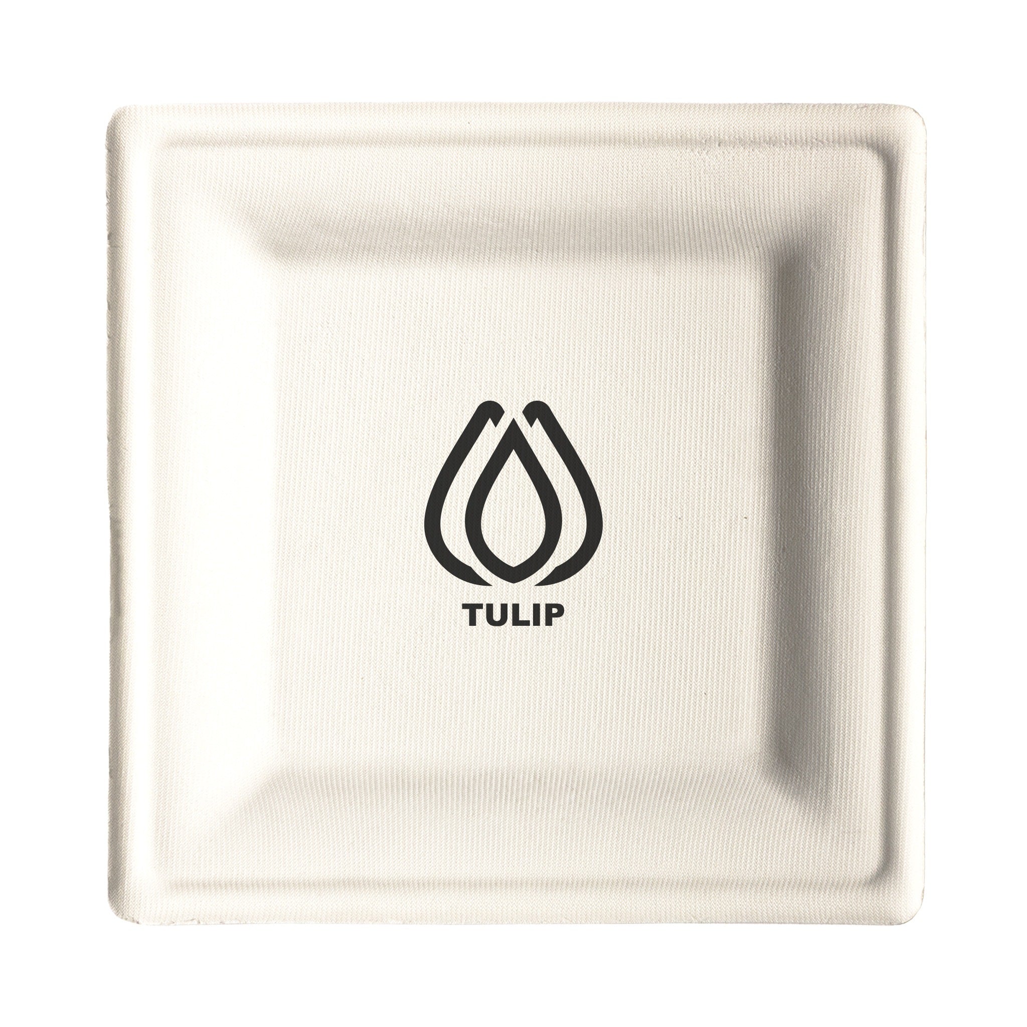 10 Inch Square Compostable Paper Plate Bagasse  Imprinted with Logo (Q407332)