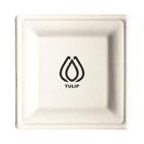 10 Inch Square Compostable Paper Plate Bagasse  Imprinted with Logo (Q407332)