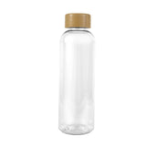 22 Oz. Clearly Rpet Reusable Bottle With Bamboo Cap (Q408022)