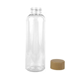 22 Oz. Clearly Rpet Reusable Bottle With Bamboo Cap (Q408022)