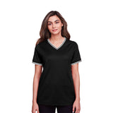 Devon & Jones Women's CrownLux Performance® V-Neck Shirt  Imprinted with Logo (Q412432)