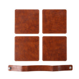Watson Square PU Leather Coaster - 4 piece Set (Q419422)