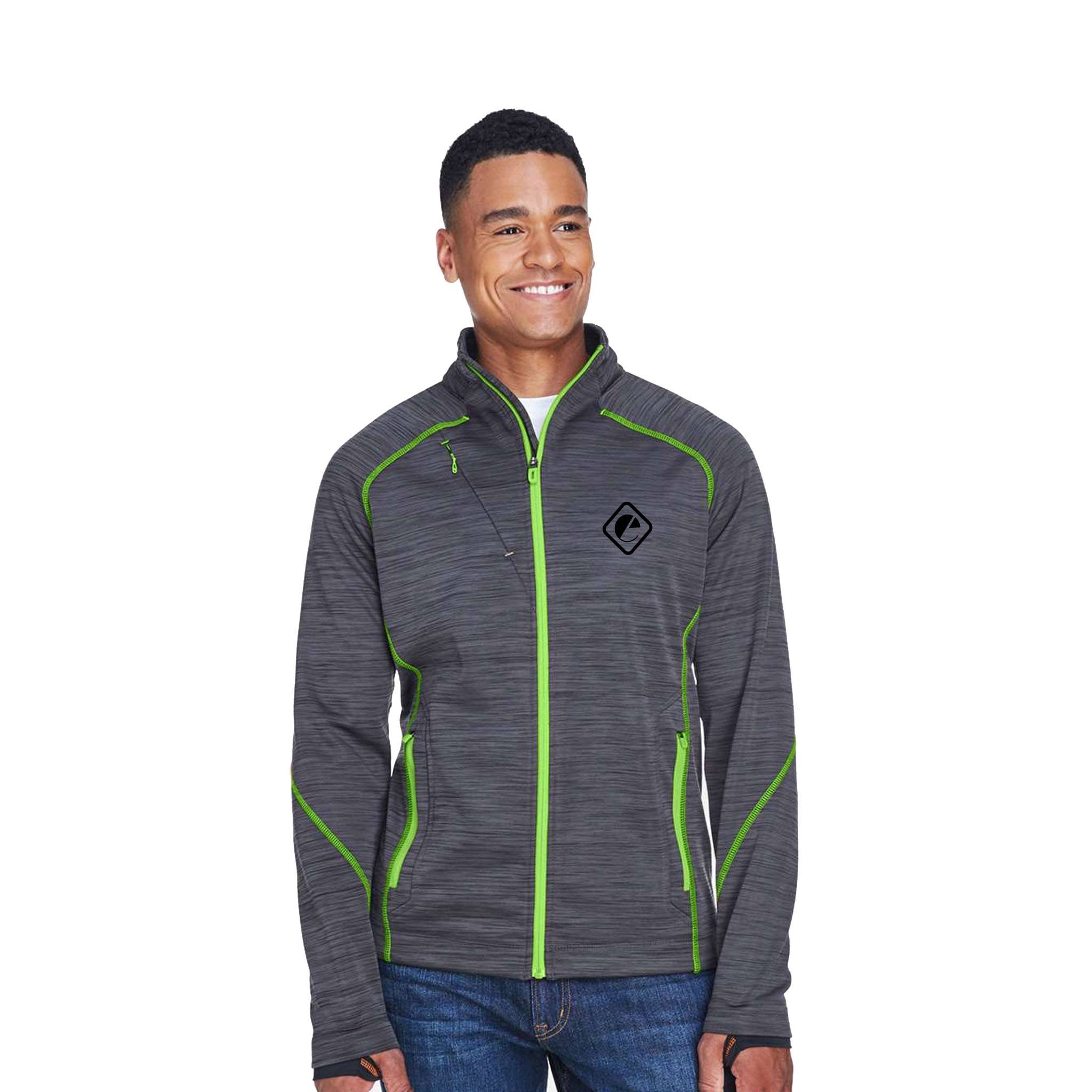 North End® Men's Flux Mélange Bonded Fleece Jacket  Imprinted with Logo (Q419622)