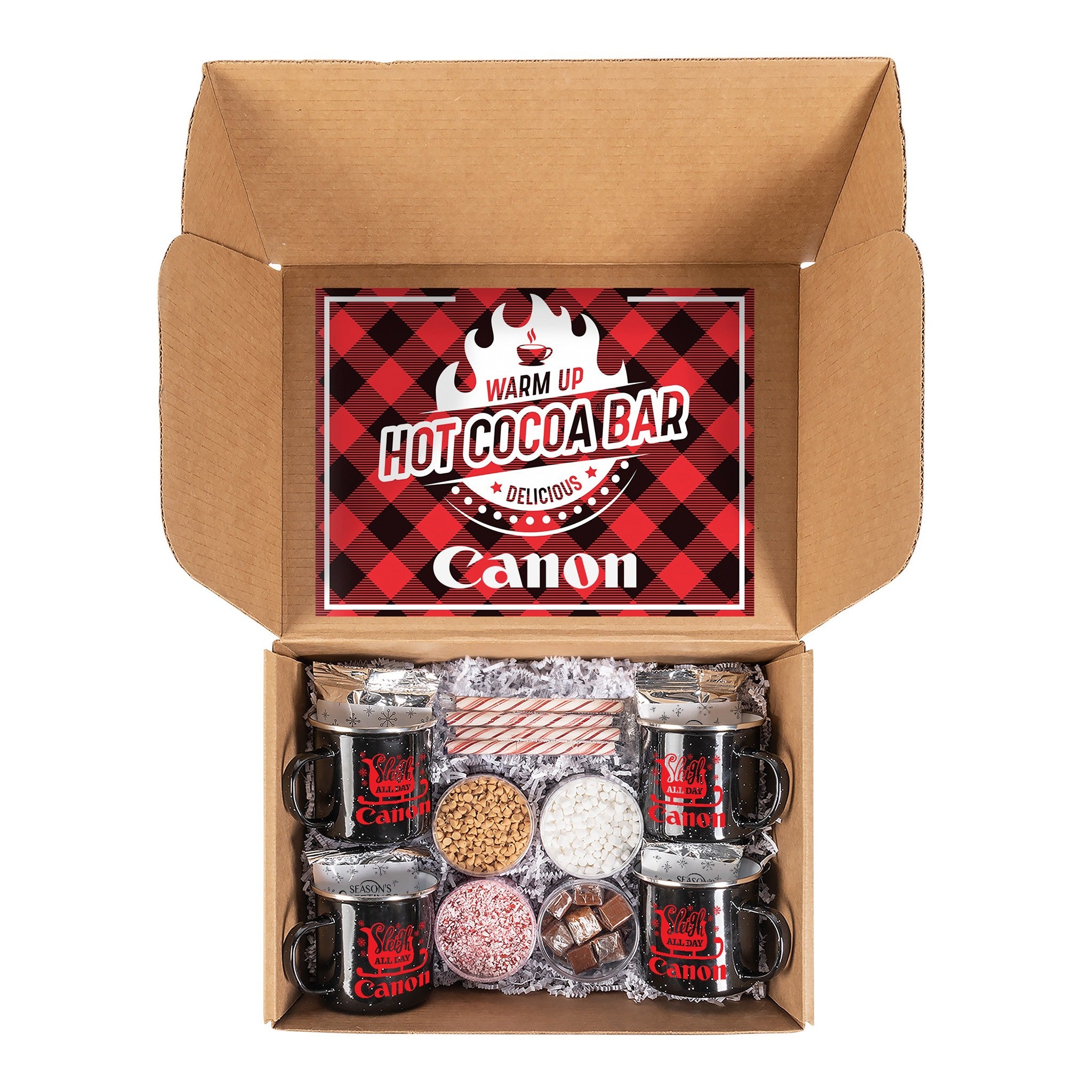 Hot Cocoa Bar Kit with 4 Mugs  Imprinted with Logo (Q421432)