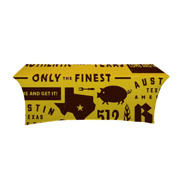 8 Ft. Stretch Full Color Table Throw  Imprinted with Logo (Q423922)
