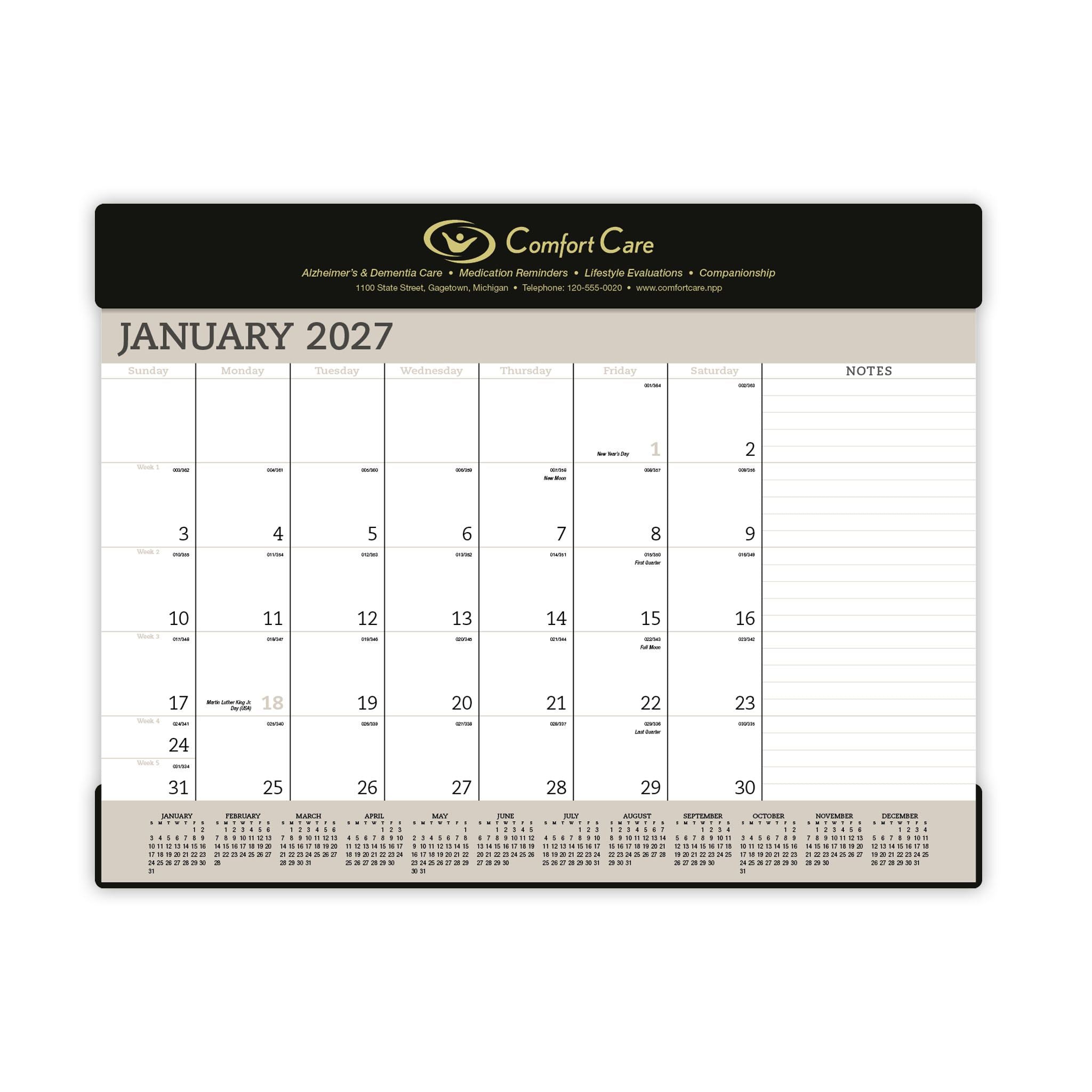 Vinyl Desk Pad Calendar  Imprinted with Logo (Q424722)