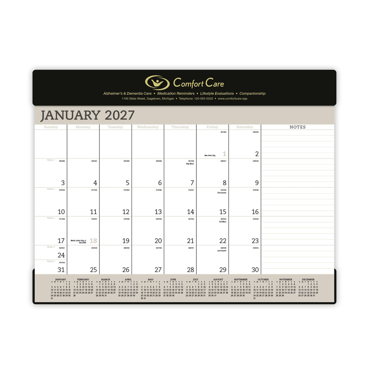 Vinyl Desk Pad Calendar (Q424722)
