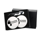 Haydin Waiter's Corkscrew And Stainless Steel Coaster Gift Set  Imprinted with Logo (Q427332)