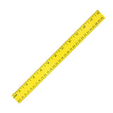 English & Metric Scale Fluorescent Wood Rulers (12 Inch) (Q427411)