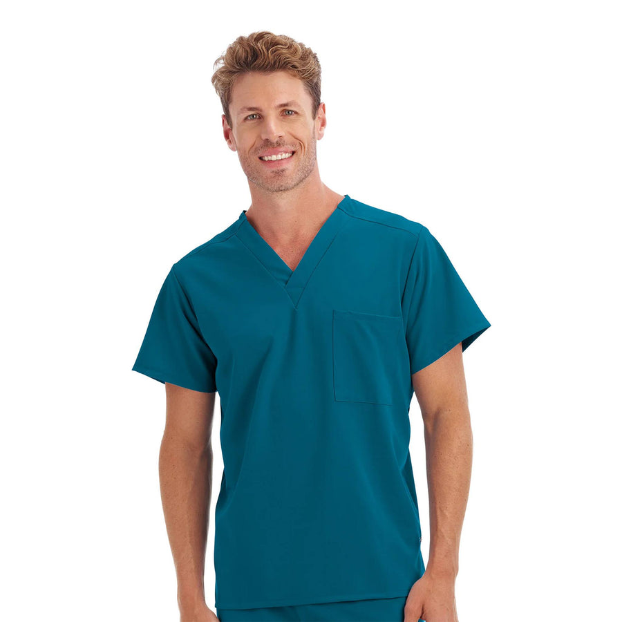 Unisex 1-Pocket V-Neck Top (Q430332)