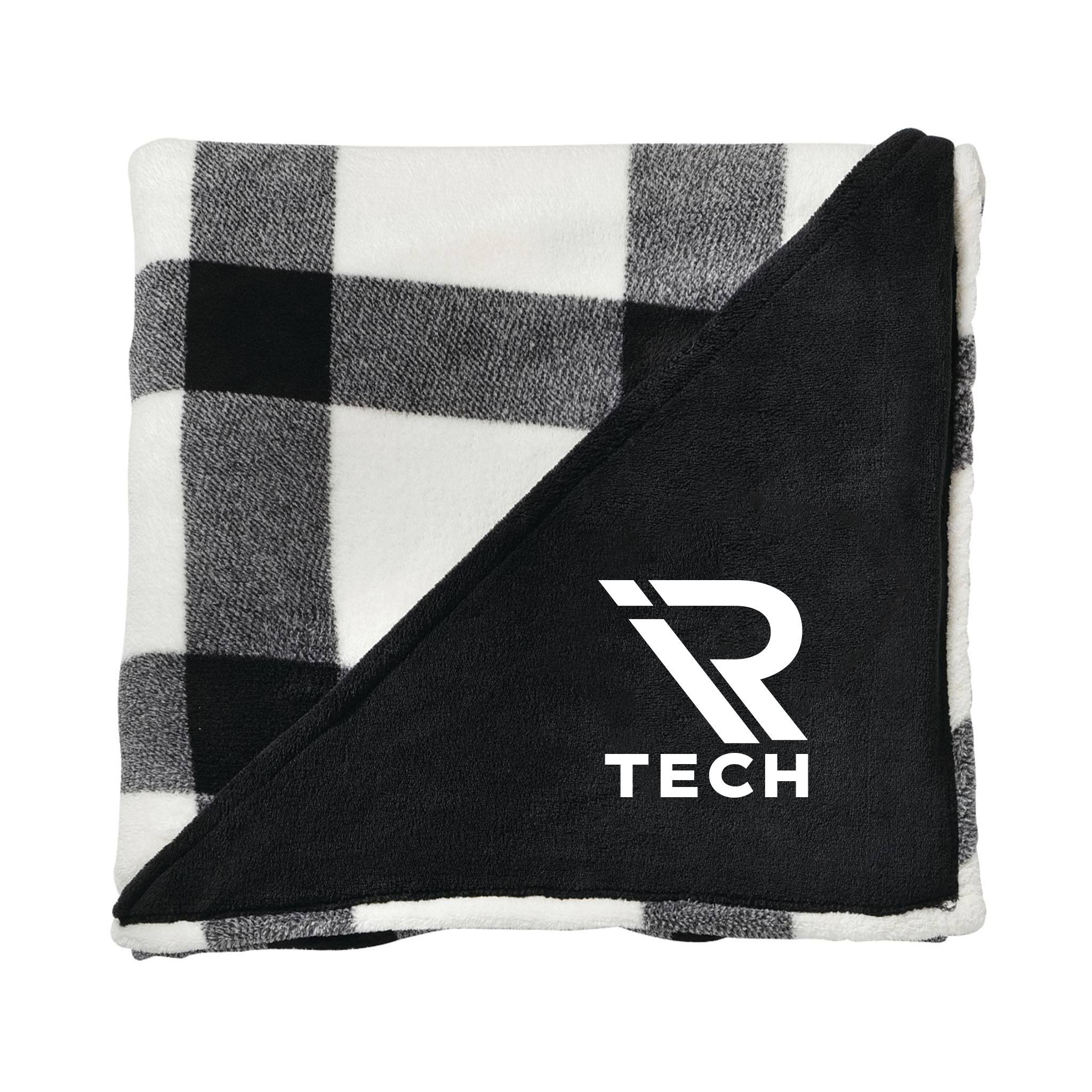 Buffalo Plaid Ultra Plush Throw Blanket  Imprinted with Logo (Q431322)