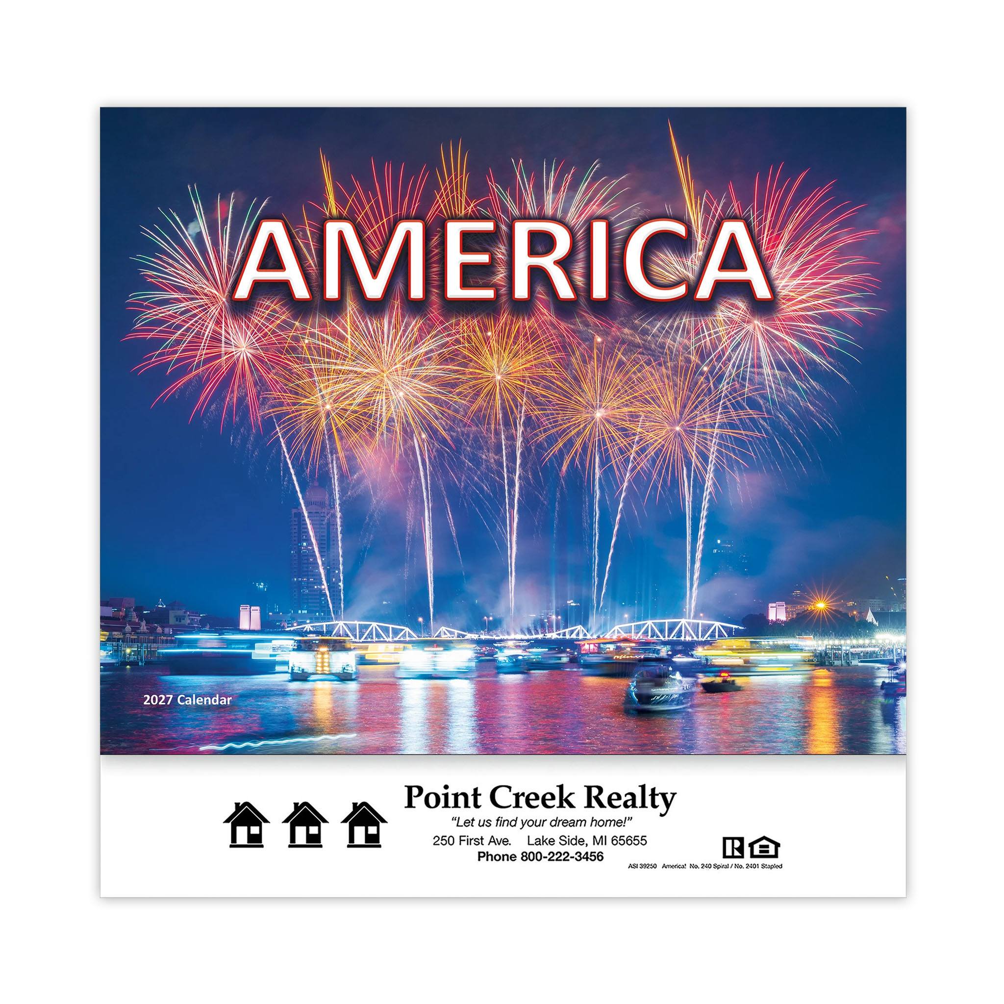 America! Wall Calendars - Spiral  Imprinted with Logo (Q332011)