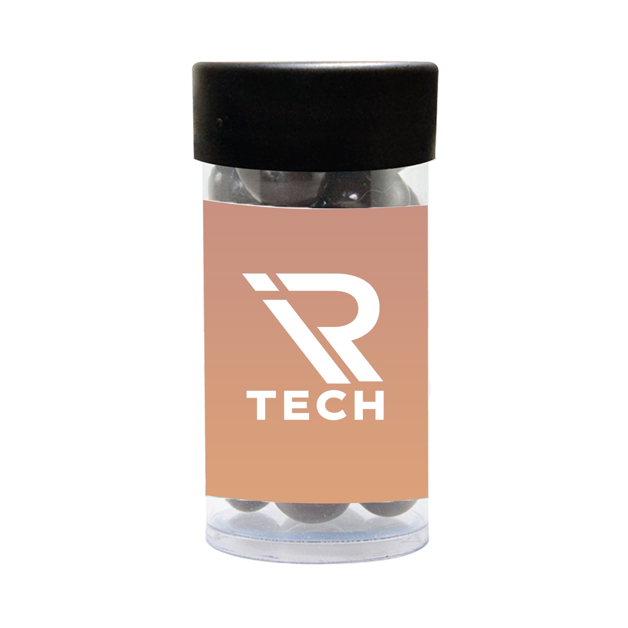 Gourmet Plastic Tube (Small) - Chocolate Espresso Beans  Imprinted with Logo (Q432222)