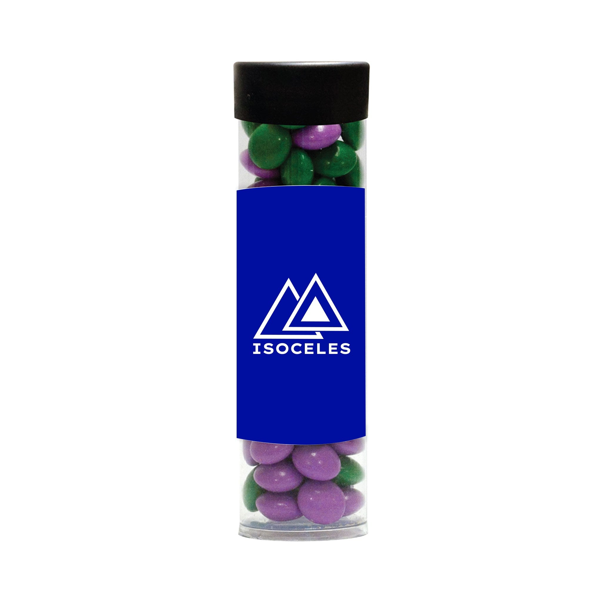Gourmet Plastic Tube Corporate Color Chocolates (Large)  Imprinted with Logo (Q433222)