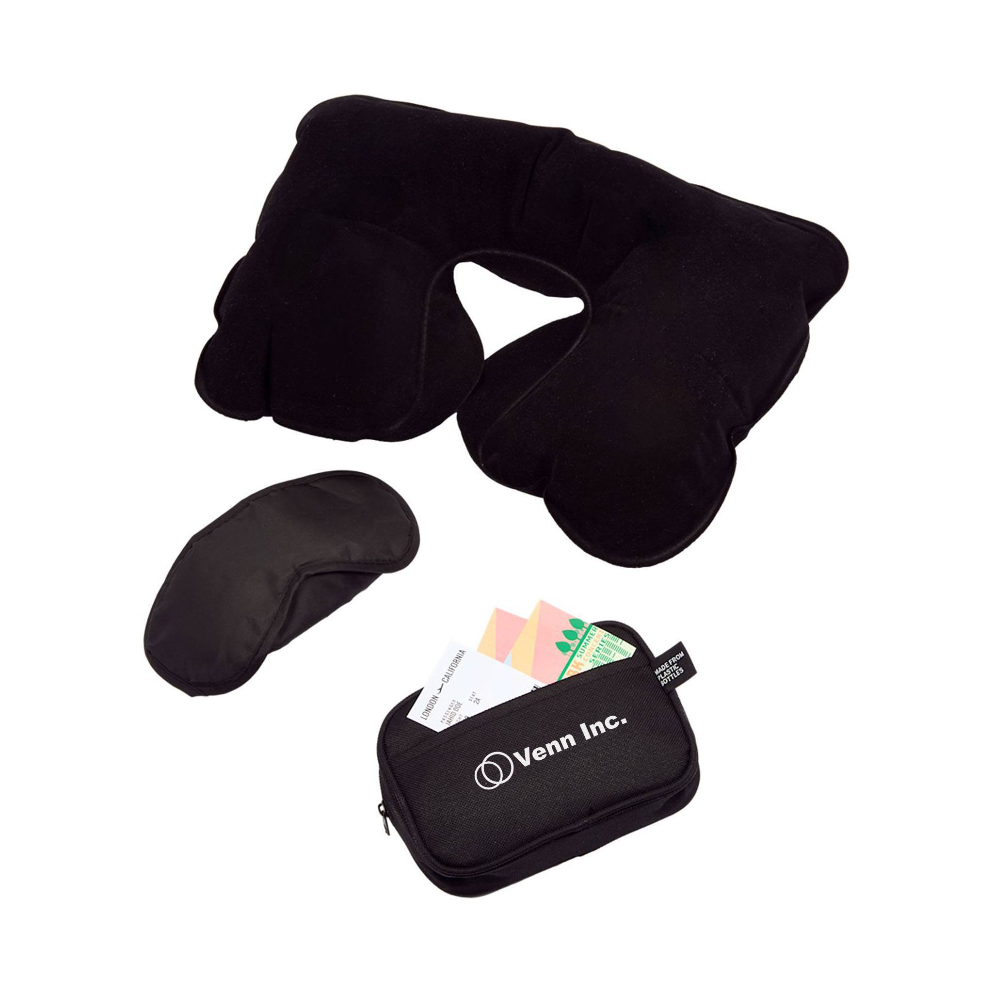 RPET Personal Comfort Travel Kit  Imprinted with Logo (Q436432)