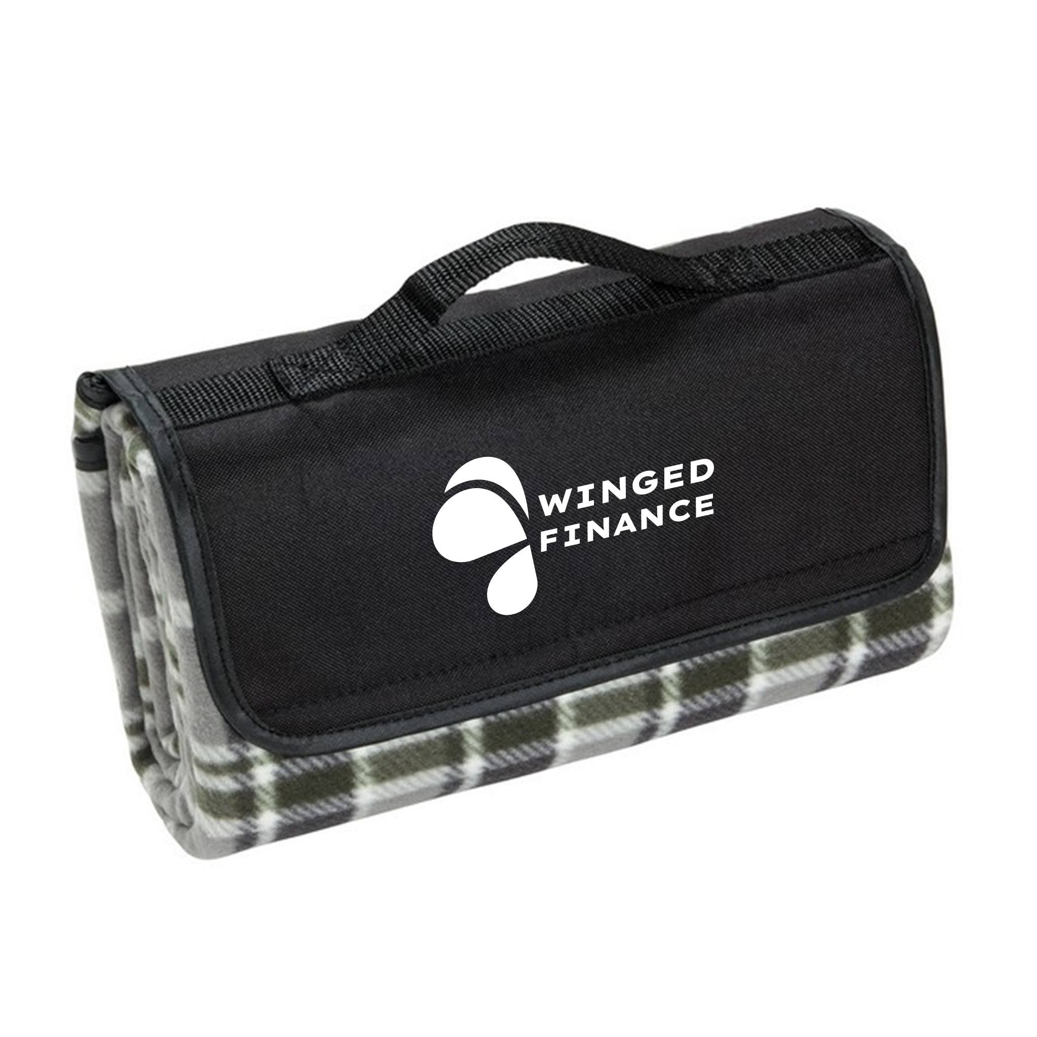 Plaid Barrel Fleece Picnic Blanket (Q436722)