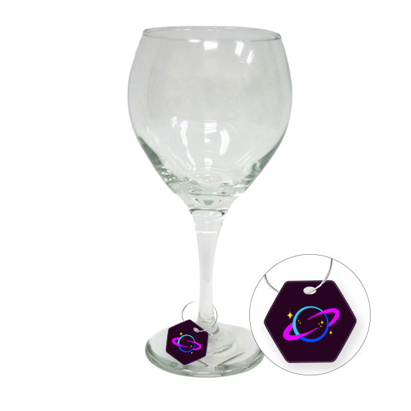 Hexagon Ultra Vivid Acrylic Wine Charm (Q437922)