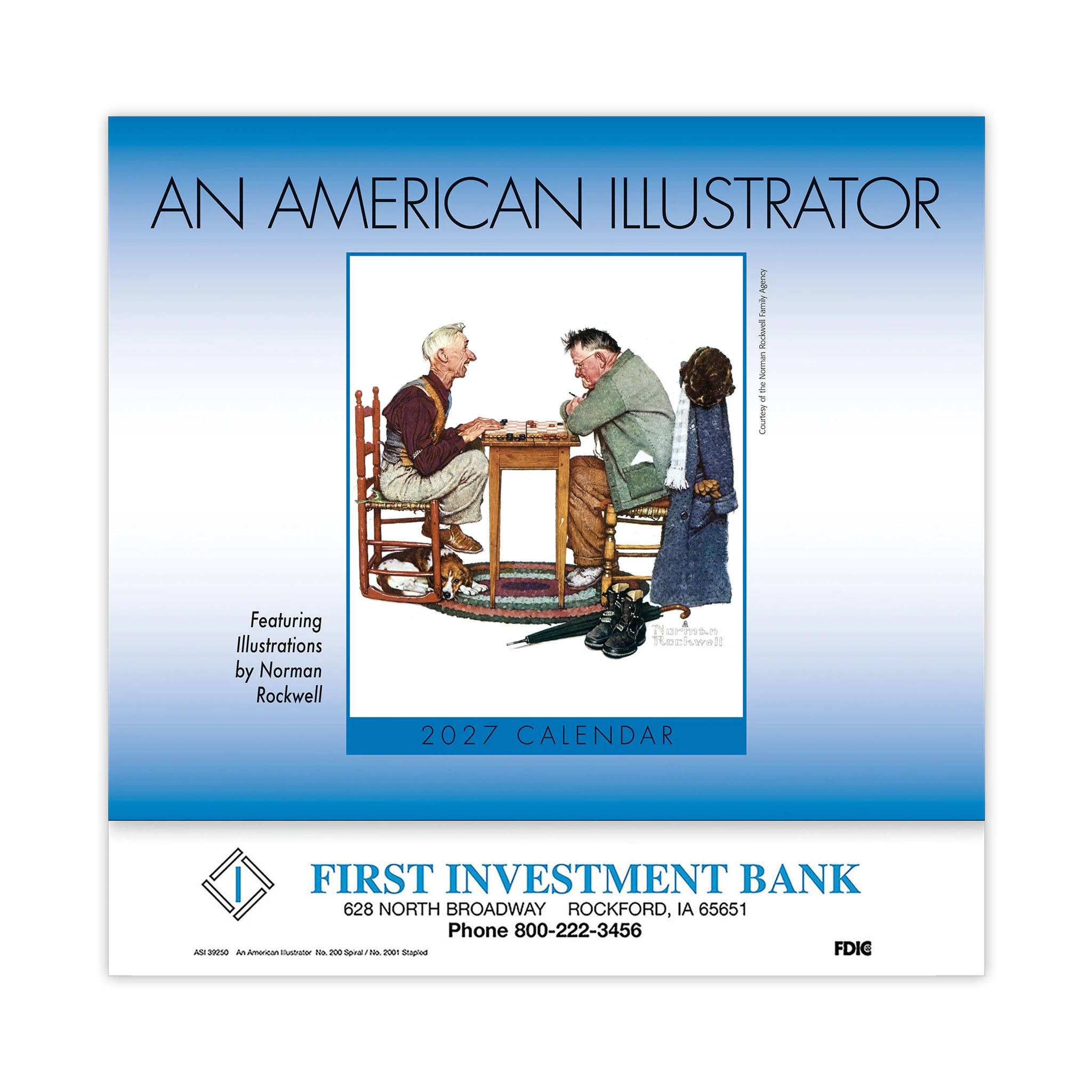 An American Illustrator Wall Calendar-Stapled  Imprinted with Logo (Q442011)