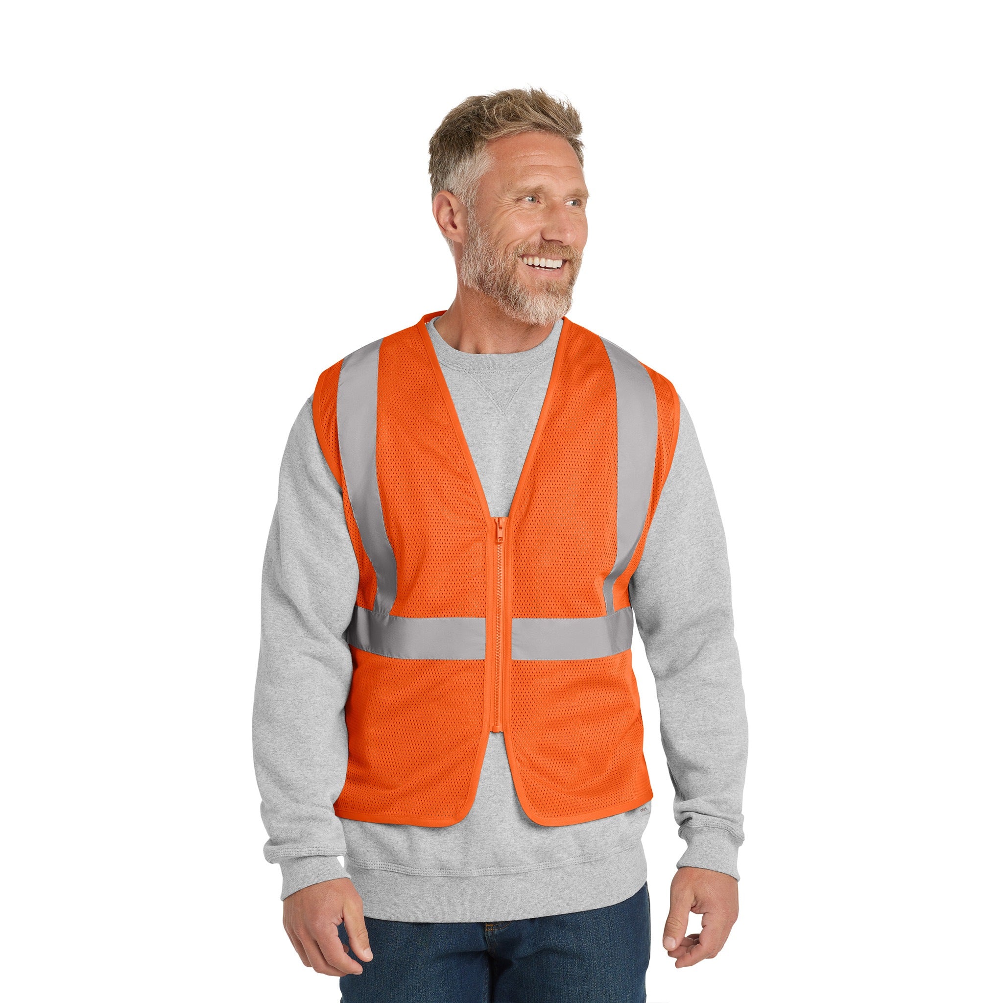 CornerStone® ANSI 107 Class 2 Economy Mesh Zippered Vest  Imprinted with Logo (Q443332)