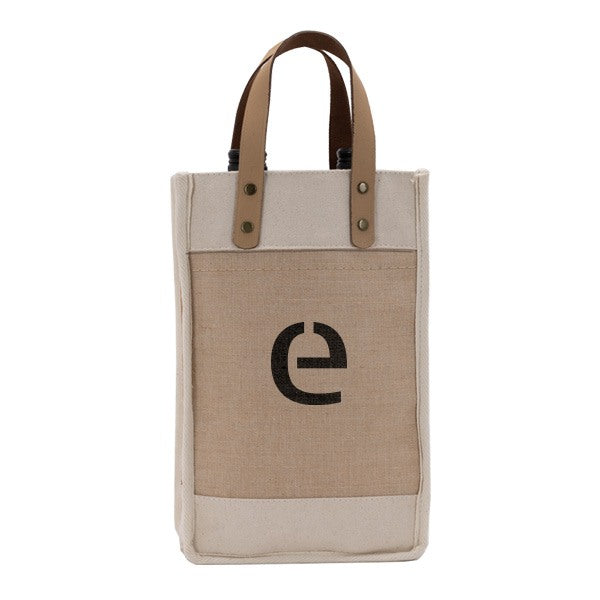 Sonoma Cotton Jute Wine Cooler Bag  Imprinted with Logo (Q445022)