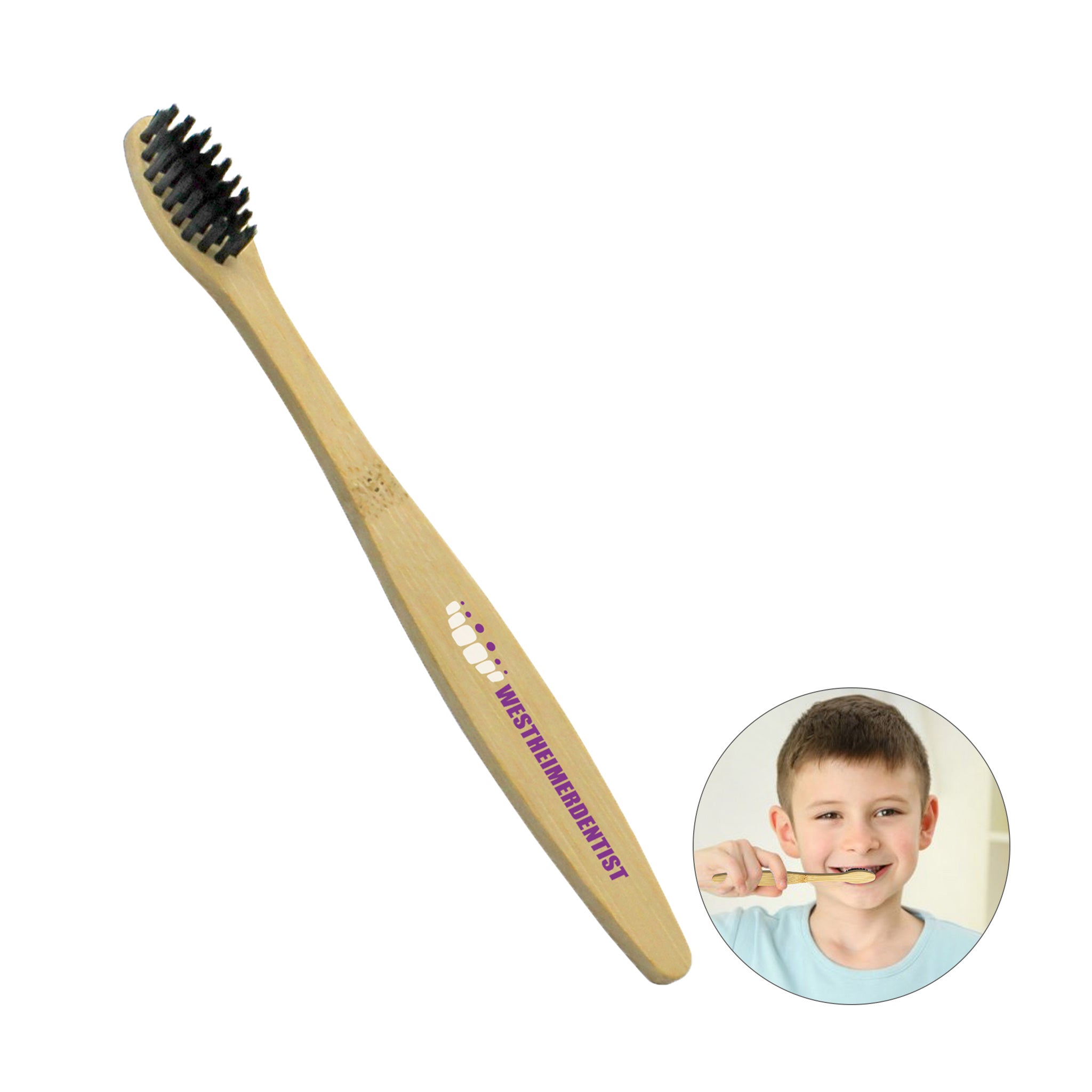 Kids Bamboo Toothbrush  Imprinted with Logo (Q445322)