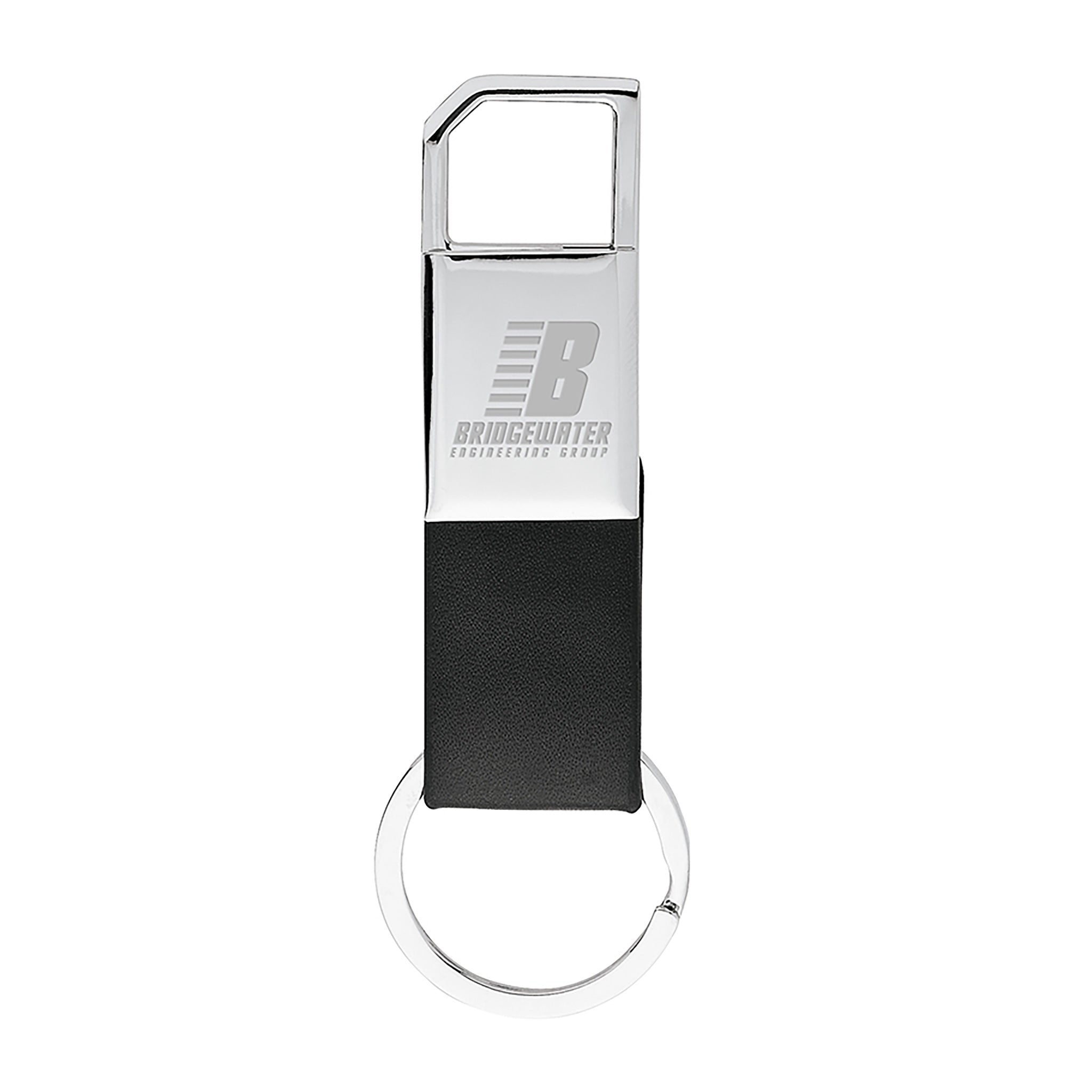 Ilda Leatherette-Metal Keyrings  Imprinted with Logo (Q446411)