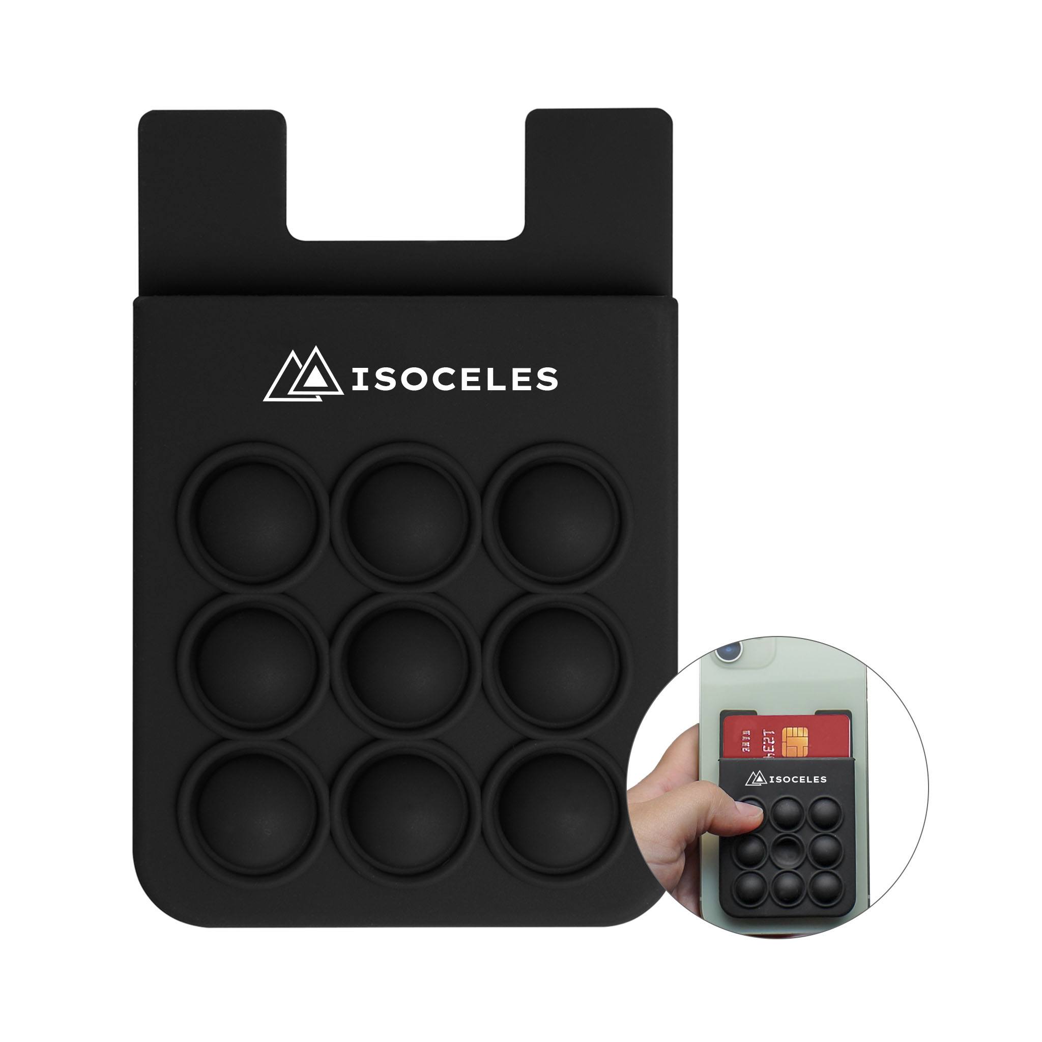 Silicone Fidget Phone Wallet  Imprinted with Logo (Q447822)
