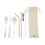 Perka® Castellana 6-Piece Steel Straw & Utensil Set (Q448322)