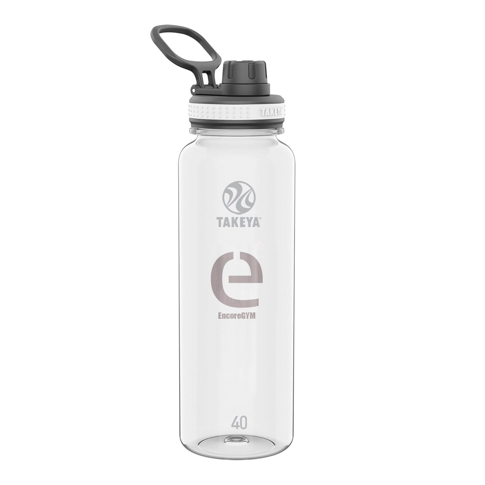 40 Oz. Takeya Tritan Water Bottle - Clear  Imprinted with Logo (Q451622)