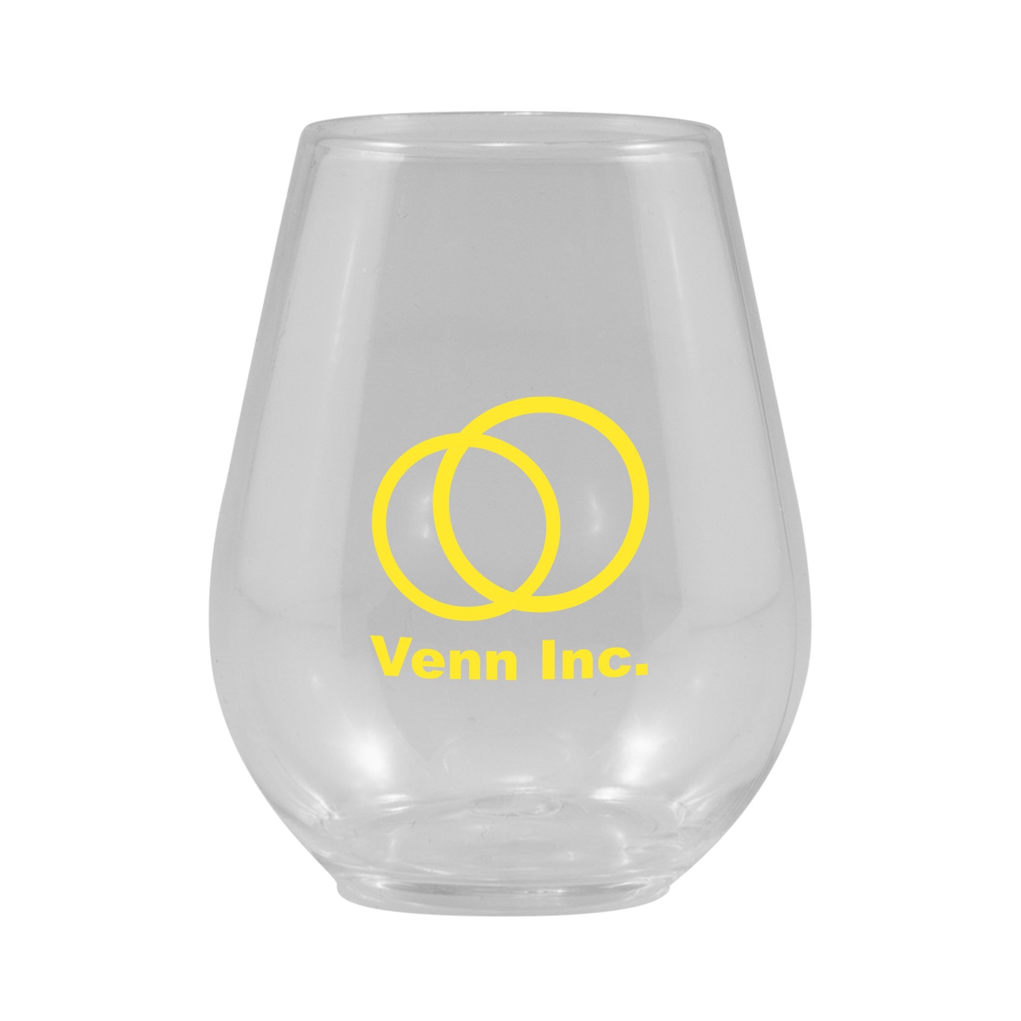4 Oz. Clear Plastic Stemless Glass  Imprinted with Logo (Q452211)