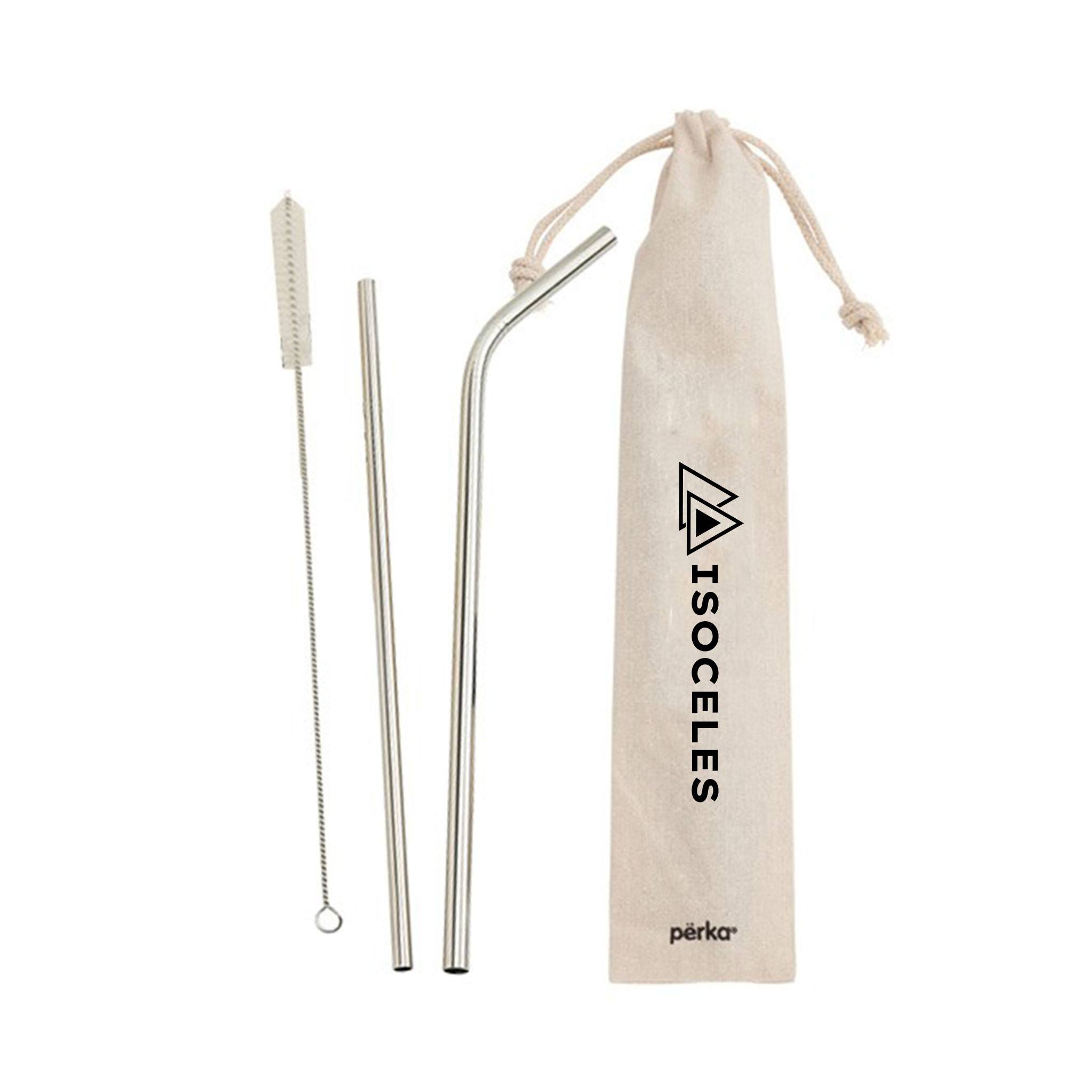Perka® Avila 5 Piece SS Straw Set  Imprinted with Logo (Q455711)
