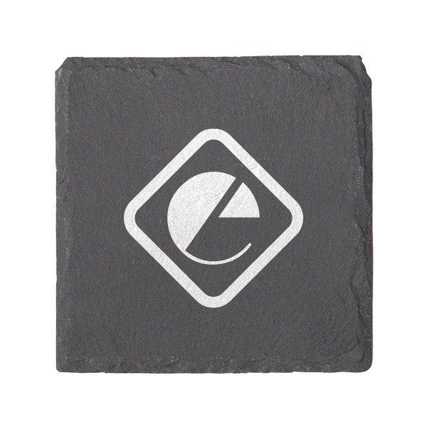 Square Slate Coaster Set  Imprinted with Logo (Q455922)