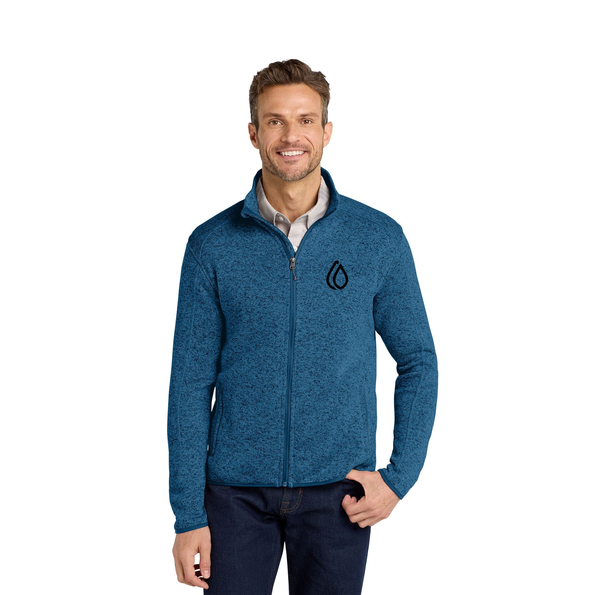Port Authority® Sweater Fleece Jacket  Imprinted with Logo (Q458922)
