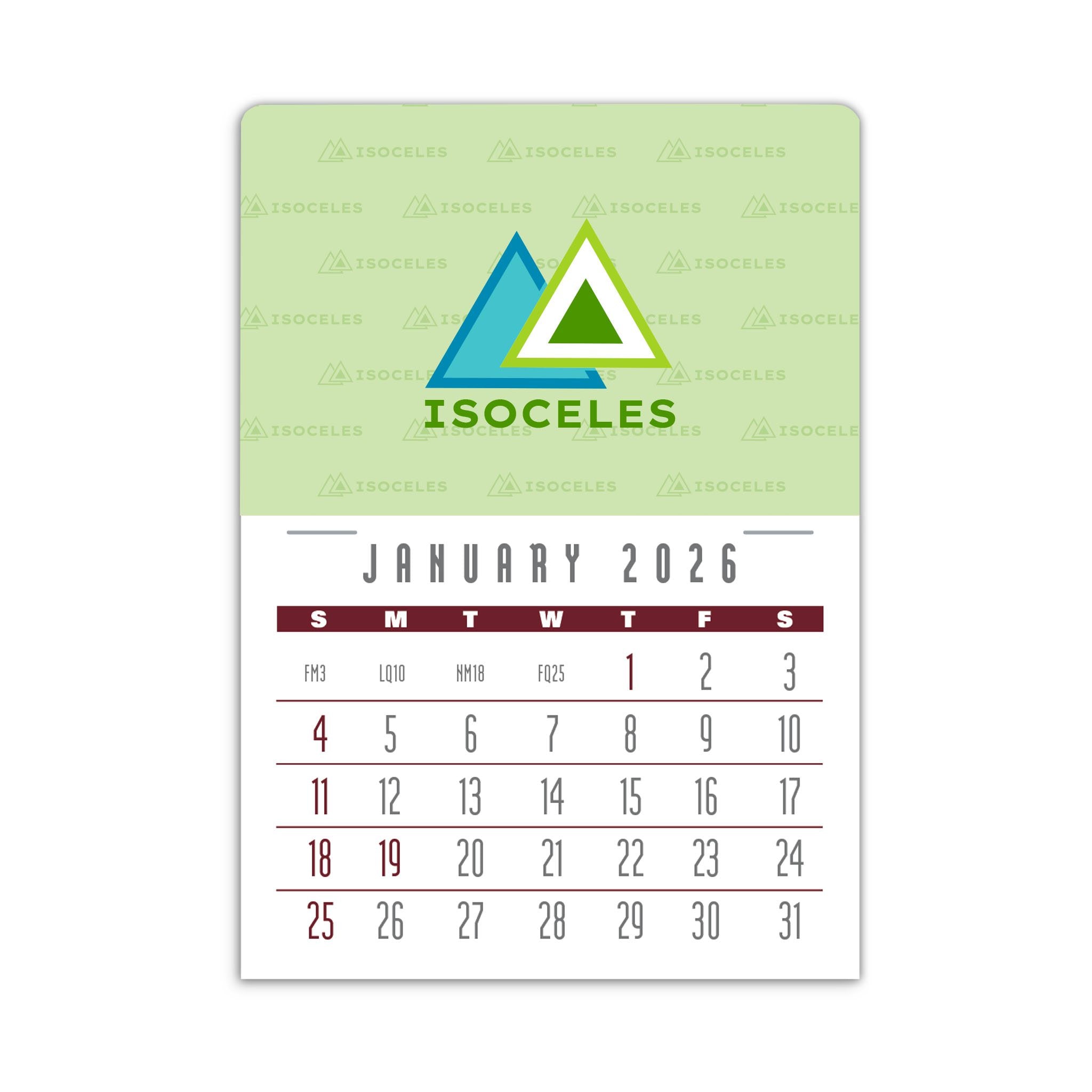 4C Press-N-Stick Header Contemporary Calendar (13-Month)  Imprinted with Logo (Q459122)