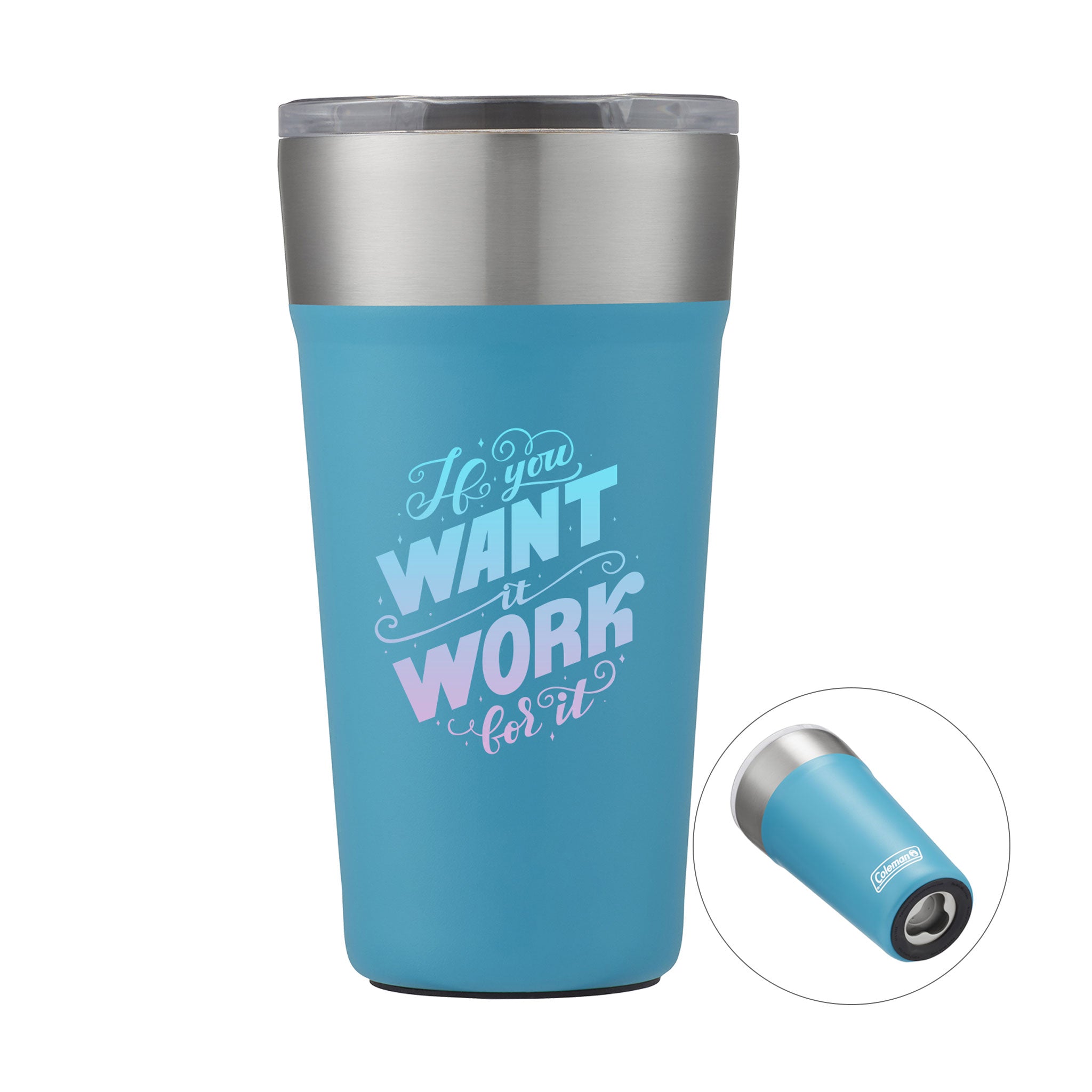 Coleman® 20 Oz. Brewski Stainless Steel Tumbler  Imprinted with Logo (Q459822)