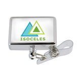 Metallic Rectangle Badge Reels  Imprinted with Logo (Q460332)