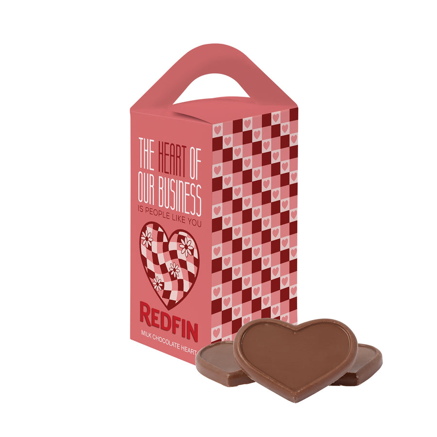 Tote box with 1oz Milk Chocolate Hearts (Q461532)