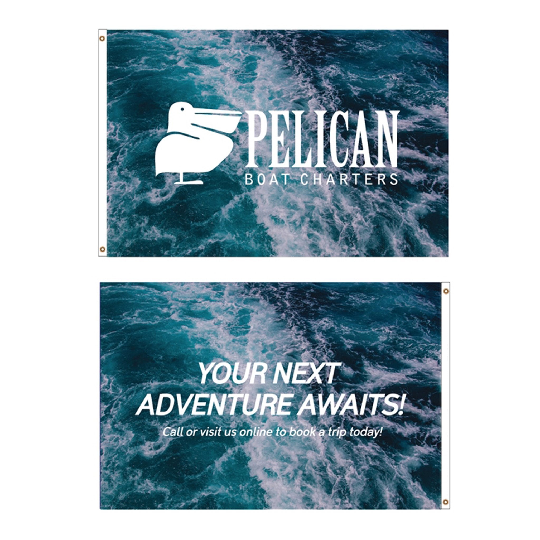 2 x 3 Ft. DisplaySplash Flag - Double Sided  Imprinted with Logo (Q461722)