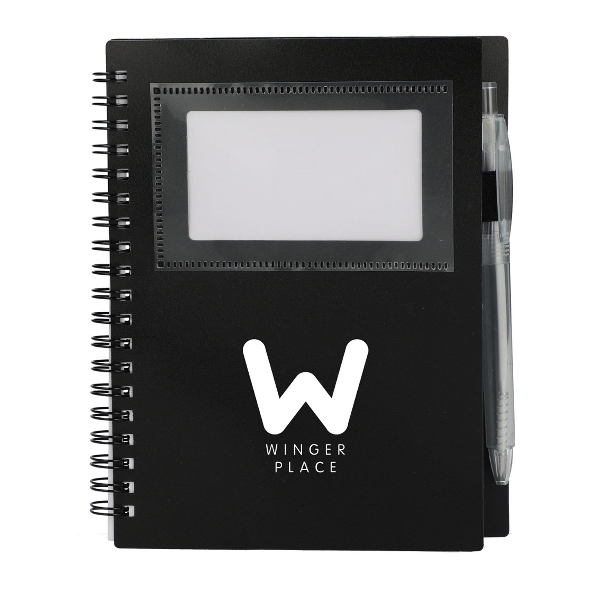 5 x 7 Inch FSC® Recycled Star Spiral Notebook With Pen  Imprinted with Logo (Q464922)