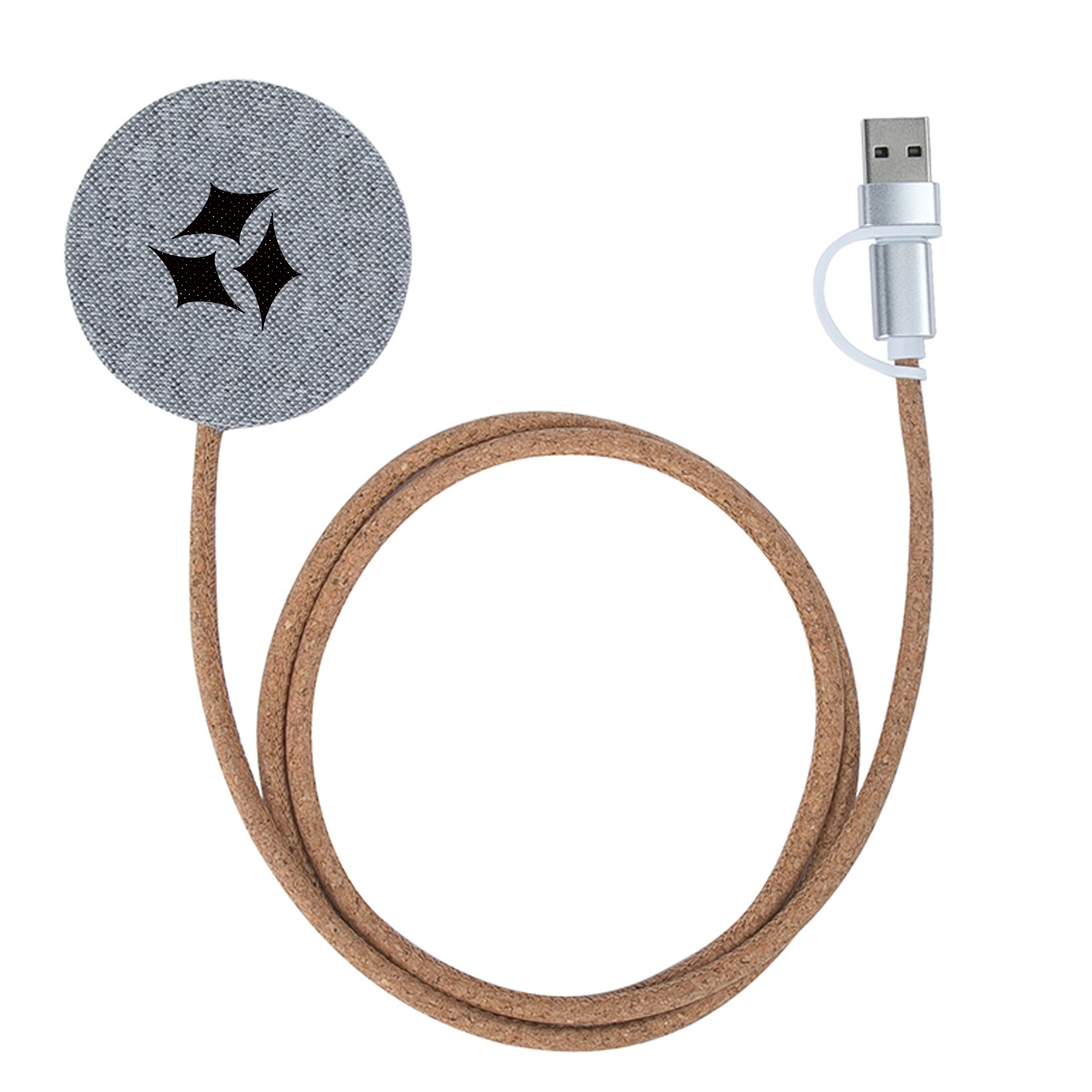 Ashford 10W RPET & Cork Wireless Charging Pad  Imprinted with Logo (Q465822)