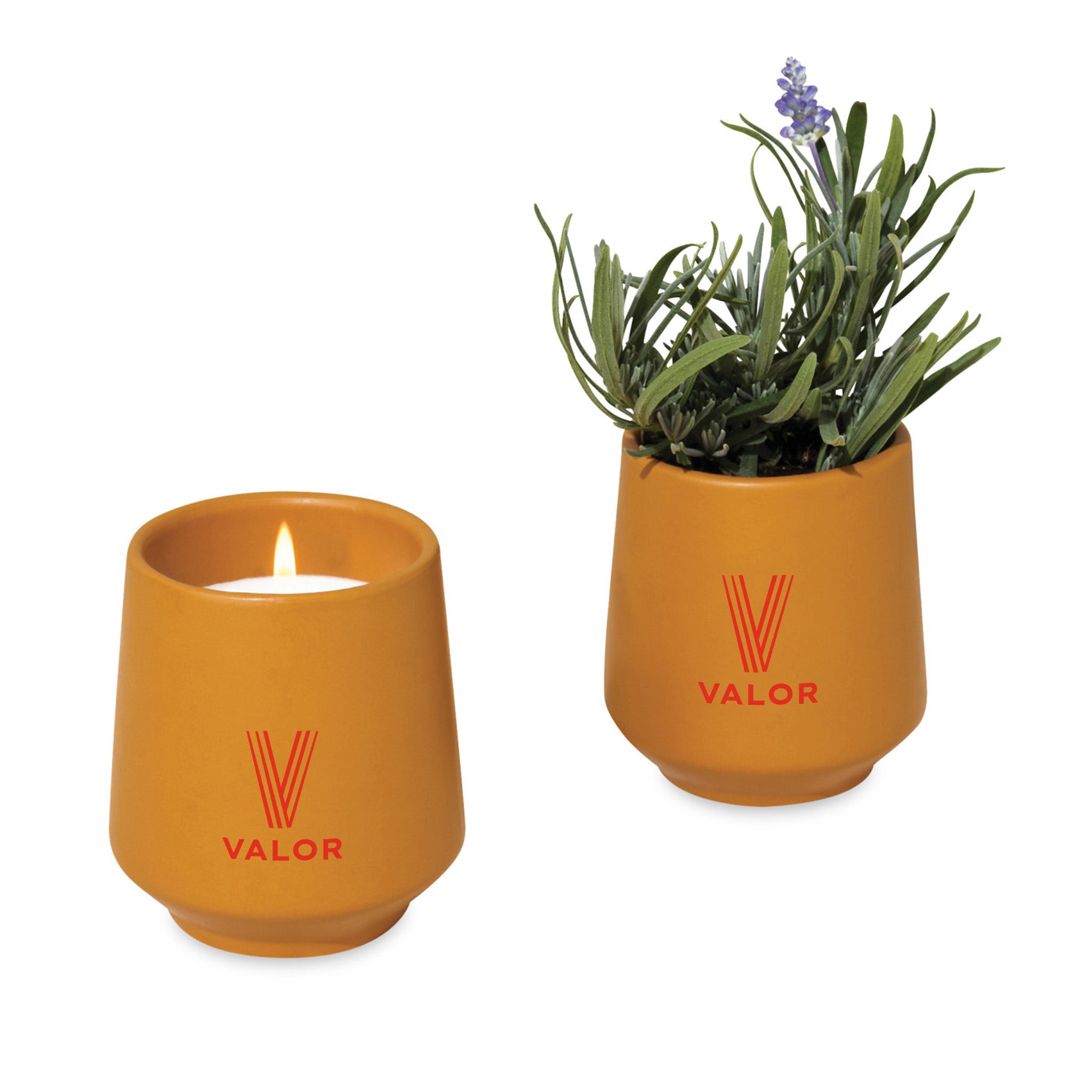 Modern Sprout® Rooted Candle - Mustard/Lavender  Imprinted with Logo (Q476332)