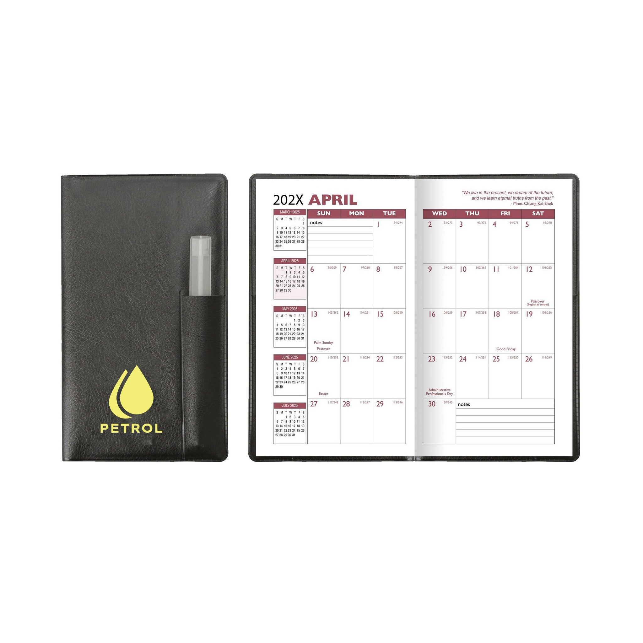 Executive Vinyl Cover Academic Pocket Planner  Imprinted with Logo (Q478222)