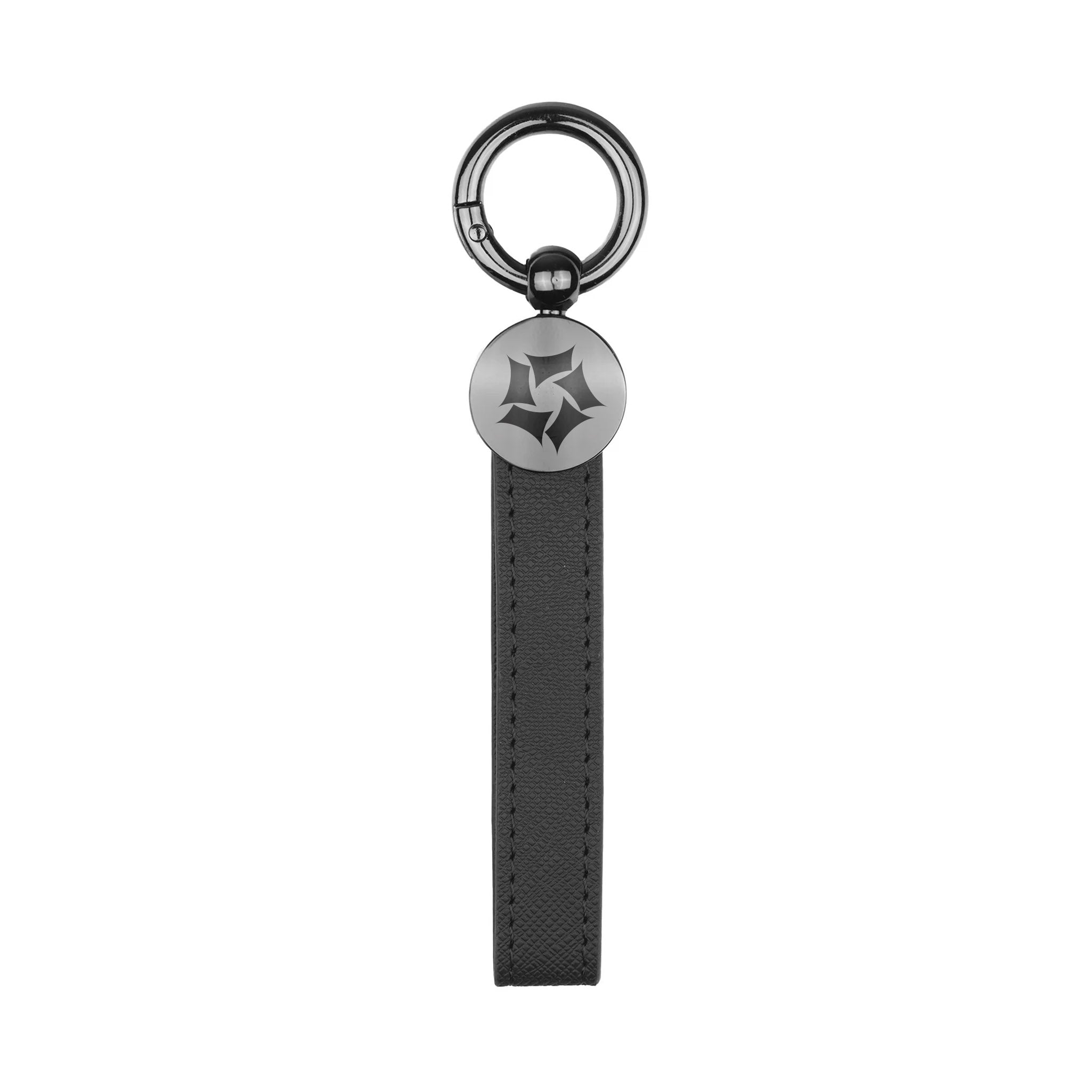 CoreLeather Gun Metal Keychain  Imprinted with Logo (Q478432)