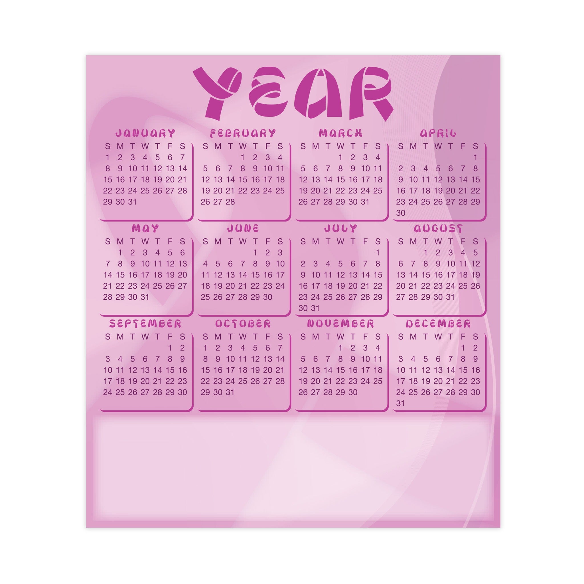 3.5 x 4 Inch Small Magnetic Calendar 20 Mil (Q483432)