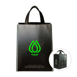Out Of The Ocean® Reusable Lunch Shopper - Black  Imprinted with Logo (Q484822)