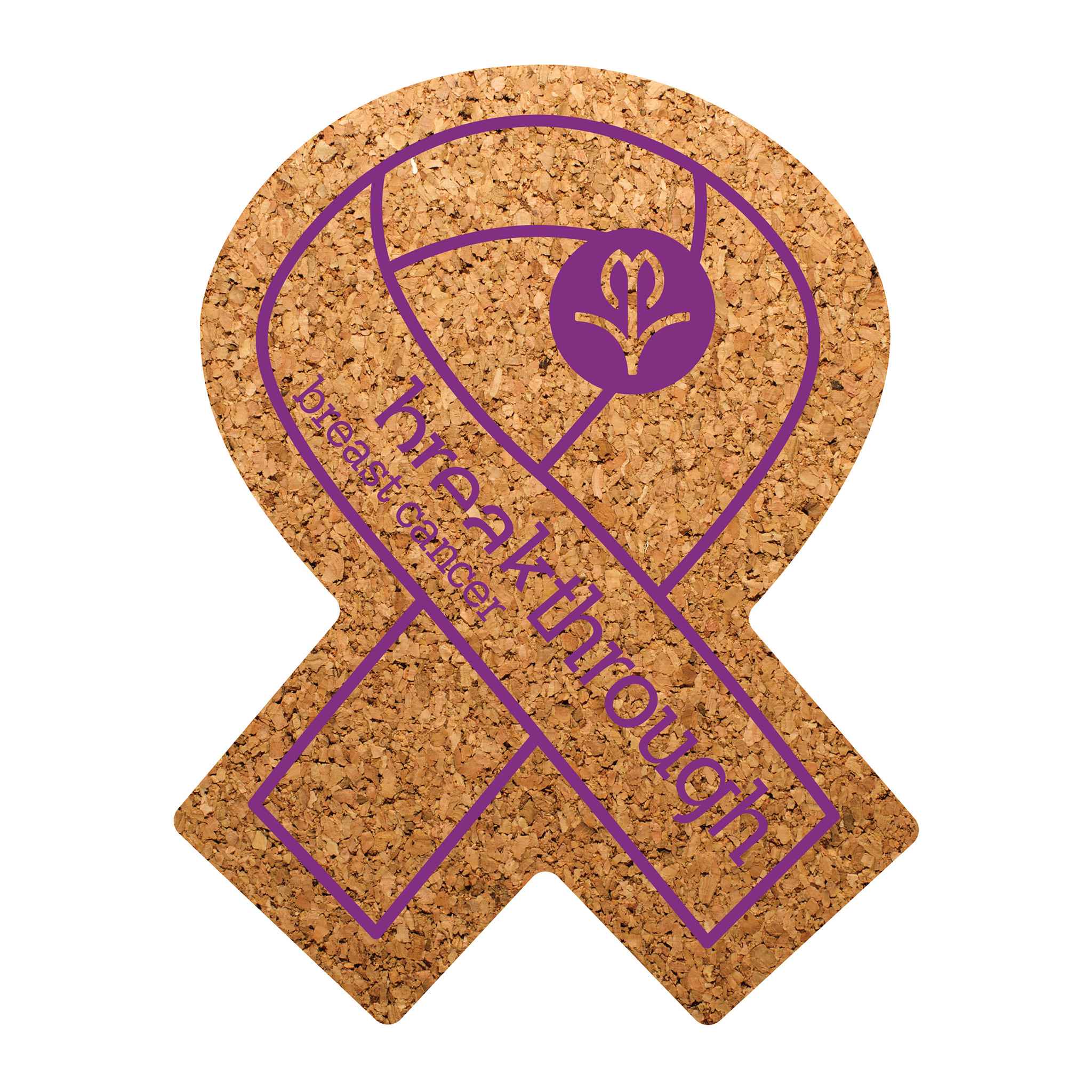 Awareness Ribbon Cork Coaster  Imprinted with Logo (Q486611)