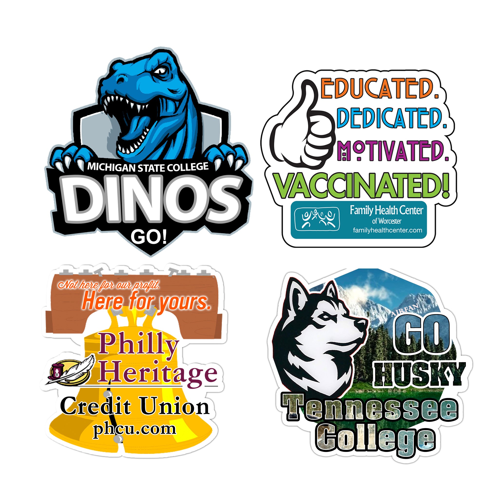 Customcut™ 9.1 To 16 sq. Inch Vinyl Stickers In Singles  Imprinted with Logo (Q487022)