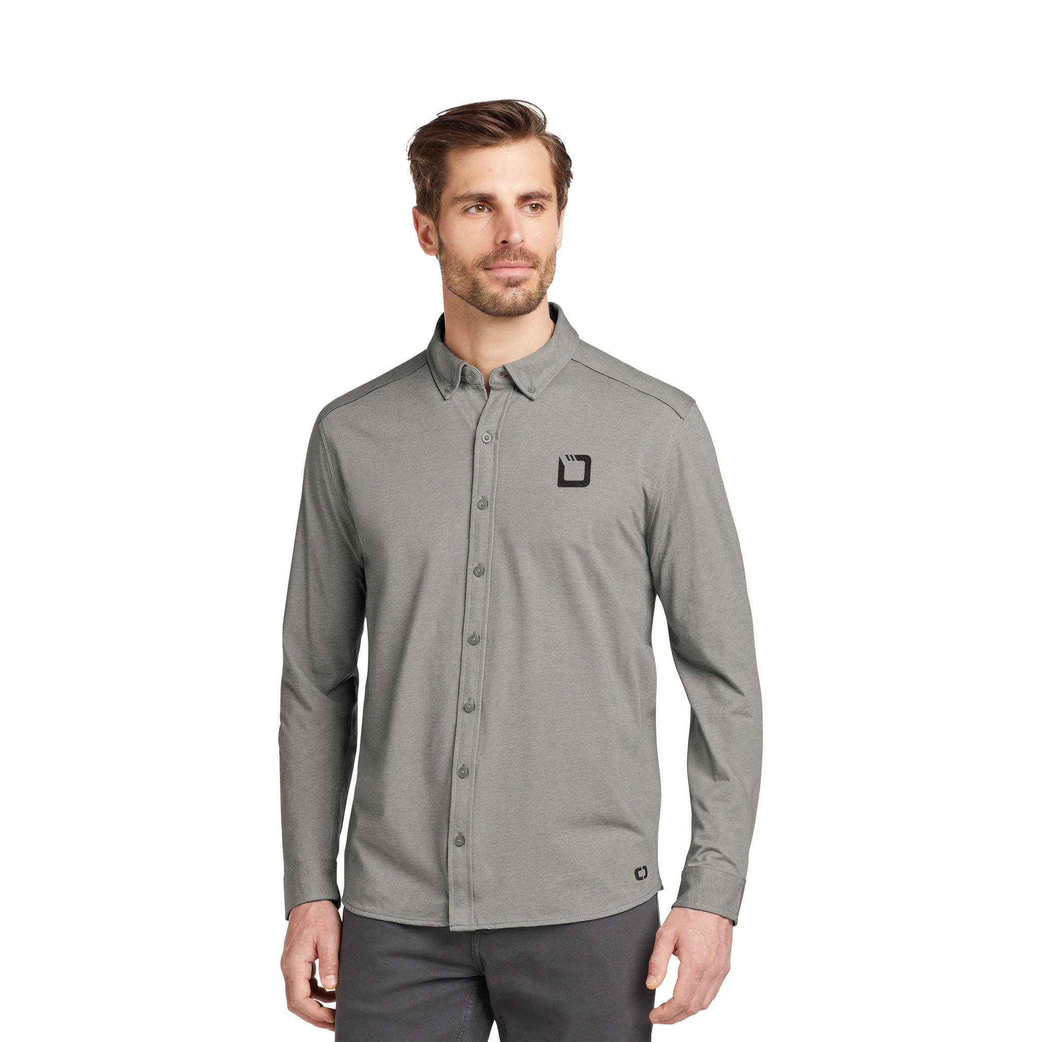 OGIO® Code Stretch Long Sleeve Button-Up Shirt  Imprinted with Logo (Q489722)