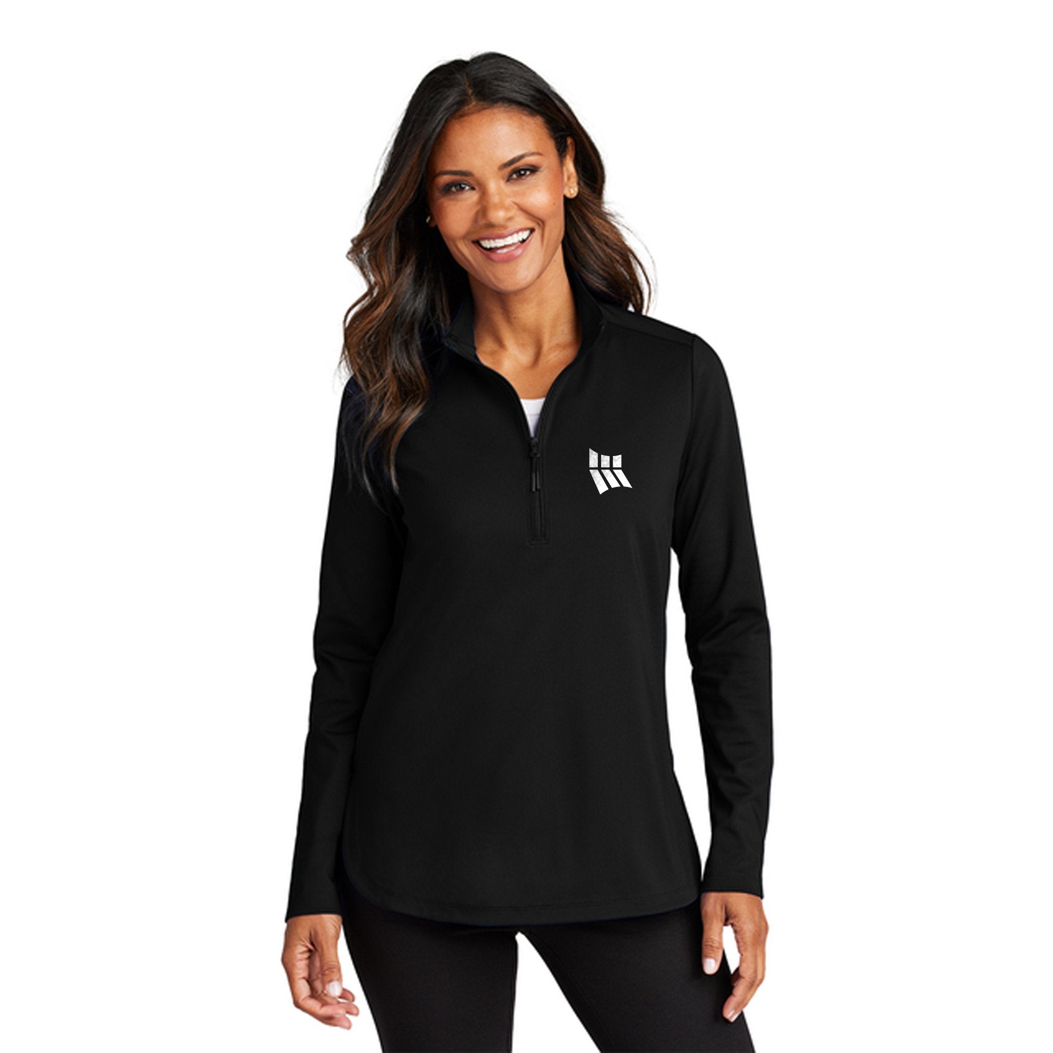 Port Authority® Ladies C-negotiable® Double Knit 1/4-Zip Pullover  Imprinted with Logo (Q489922)